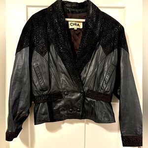 CHIA women’s  jacket with padded shoulders Sz Large